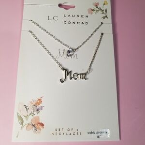 Lauren Conrad Mom & Cubic Zirconia Pendant Necklace Set